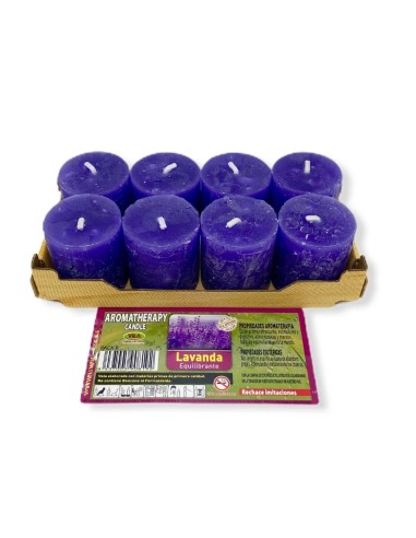 VELAS DE LAVANDA - EQUILIBRADOR - CONJUNTO DE 8 VELAS - VELAS ESOTÉRICAS - 100% NATURAL