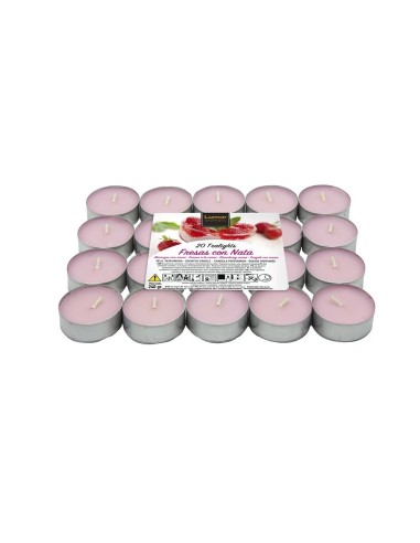 VELAS PERFUMADAS DE MORANGO COM CREME - PACK 20 VELAS - VELAS LUMAR