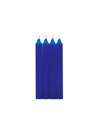 PACK 4 ESTUDOS DE VELAS DA SORTE - AZUL - VELAS ESOTÉRICAS - 17 CM