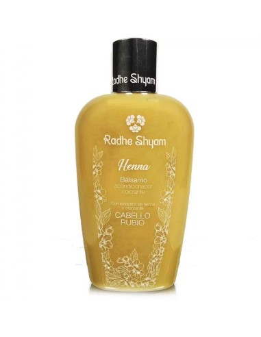 BÁLSAMO DE HENNA DE COR RUBIA - BÁLSAMO DE CONDICIONADOR DE COR - RADHE SHYAM - 250 ML