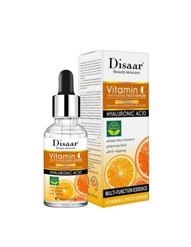 SORO DE CLAREAMENTO FACIAL VITAMINA C COM ÁCIDO HIALURÓNICO - DISAAR - 100% ORGÂNICO - 30 ML