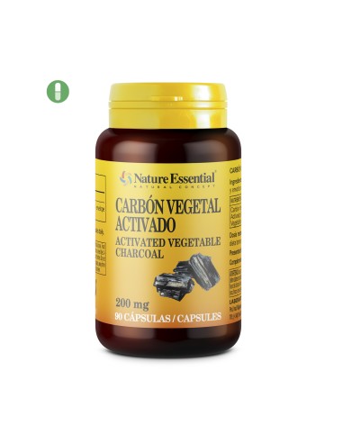 CARBÓN VEGETAL ACTIVADO - NATURE ESSENTIAL - 200 MG - 90 CÁPSULAS