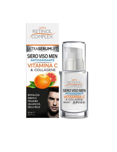 SERUM FACIAL PARA O HOMEM COM VITAMINA C E COLLAGEN - RETINOL COMPLEX - 30 ML