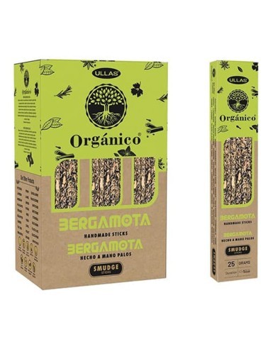 INCENSO DE BERGAMOTA ORGÂNICO 100% NATURAL - VARAS DE INCENSO - ULLAS - 25GR