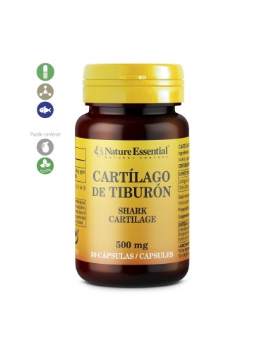 CARTILAGEM DE TUBARÃO - NATURE ESSENTIAL - 500 MG - 50 CÁPSULAS