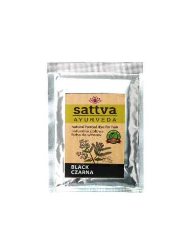 HENNA COLOR NEGRO (BLACK) - SATTVA AYURVEDA - TINTE NATURAL A BASE DE HIERBAS PARA EL CABELLO - 10GR