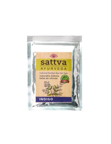 HENNA COLOR INDIGO - SATTVA AYURVEDA - TINTE HERBARIO NATURAL PARA EL CABELLO - 10GR