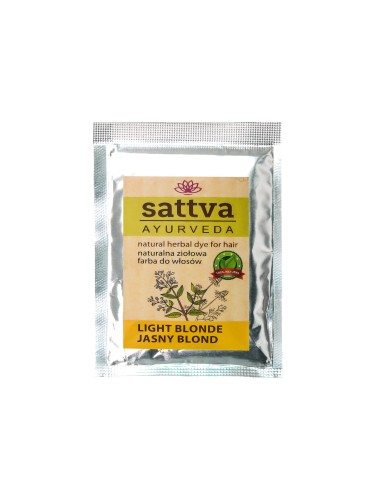 HENNA COR LOIRA CLARA (LIGHT BLONDE) - SATTVA AYURVEDA - TINTURA DE CABELO DE ERVAS NATURAIS - 10GR