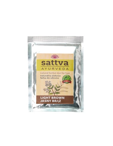 HENNA COR CASTANHO CLARO (LIGHT BROWN) - SATTVA AYURVEDA - TINTURA DE CABELO DE ERVAS NATURAIS - 10GR